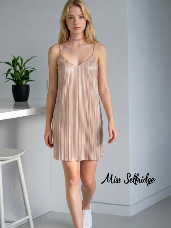 Miss Selfridge Dresses & Skirts - NWT MISS SELFRIDGE Stunning shimmery slip dress metallic gold